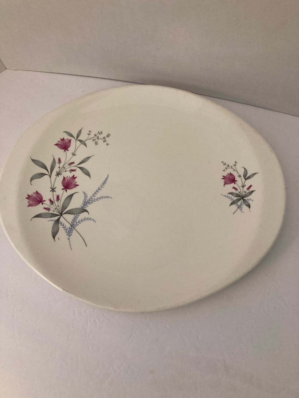 Citation Canonsburg oval plater Cream Floral Accent Pink Floral Pattern